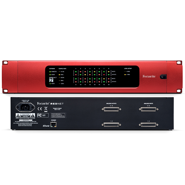 Focusrite RedNet 2 아나로그 16인 16아웃 ADC/DAC Ethernet Audio Interfaces