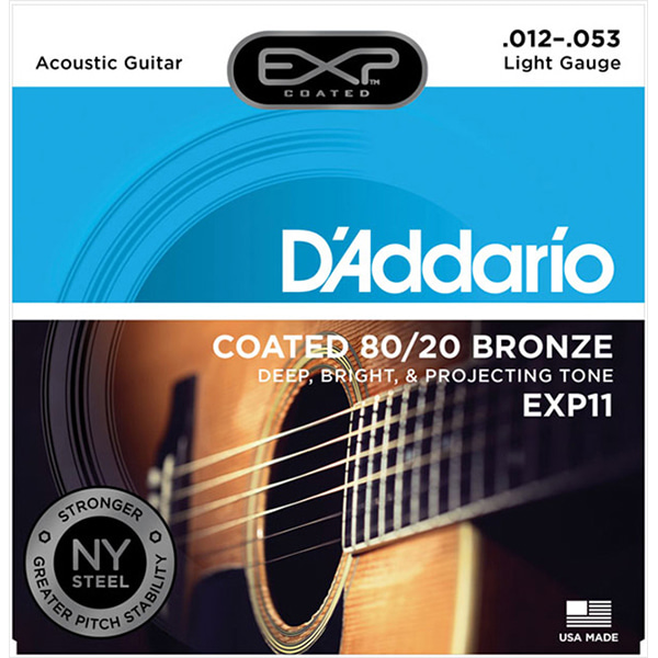 Daddario Coated 80/20 Bronze NY EXP11 (012-053) 다다리오 통기타줄 코팅