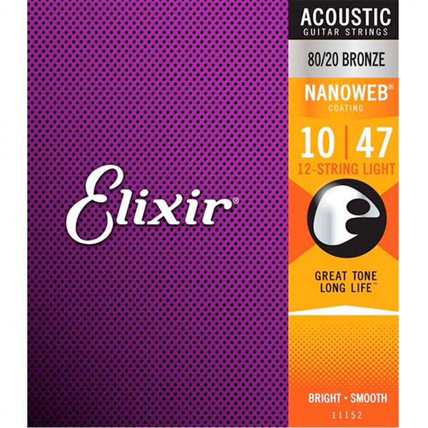 Elixir Acoustic NANOWEB Light 12현 (010-047) 엘릭서 나노웹 통기타줄 [11152]