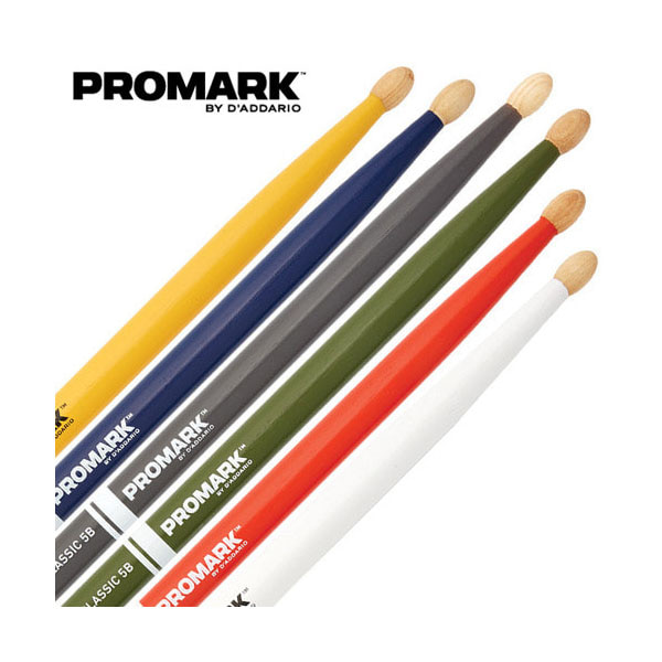 Promark(프로마크) 컬러 페인트 히코리 클래식 우드 팁 5B 스틱