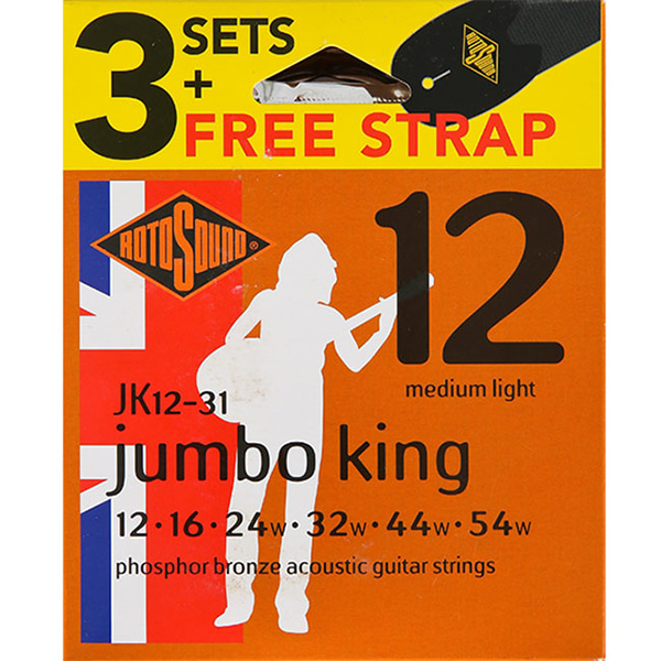 ROTOSOUND Jumbo King JK12 Pack / 어쿠스틱 스트링 3세트+스트랩 팩 (JK12-31)